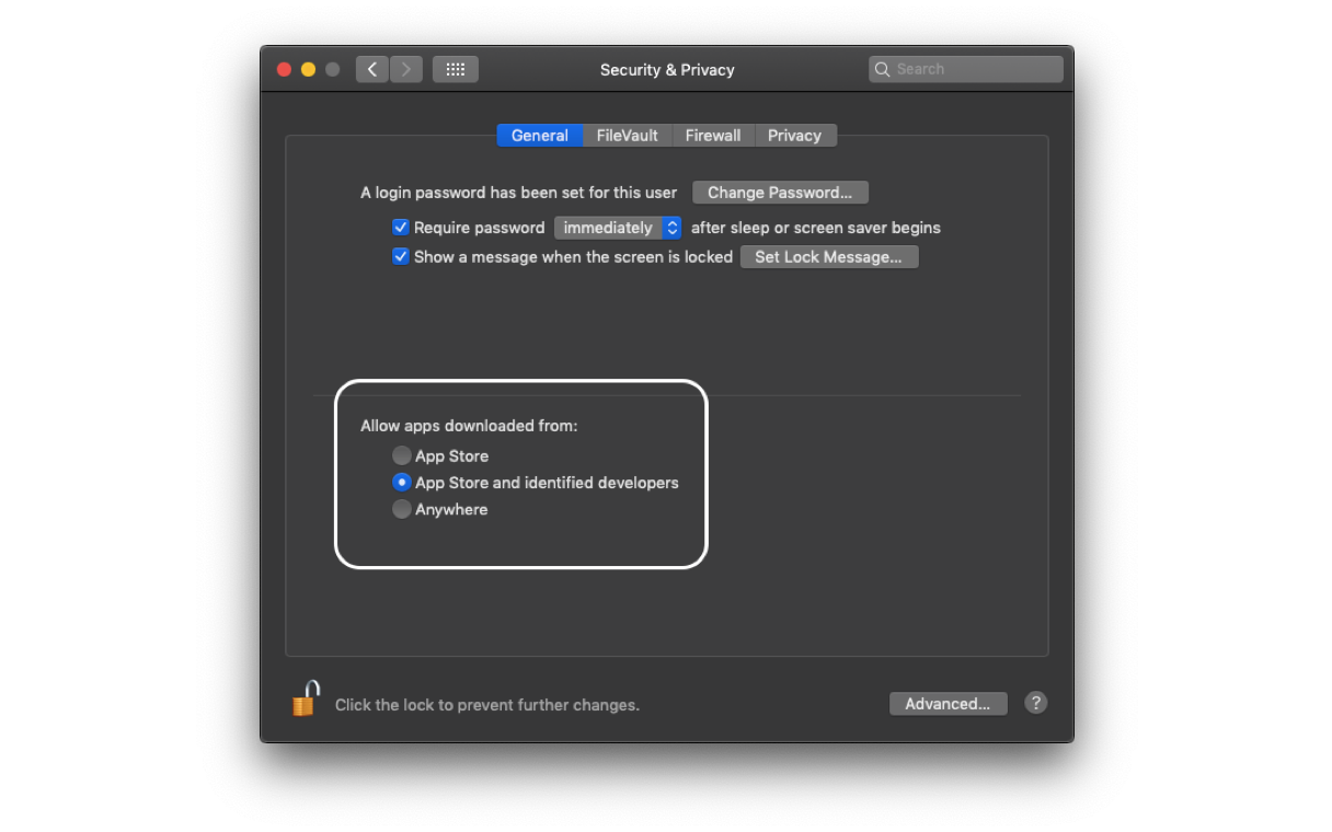 security settings security settings
